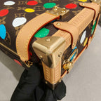 Louis Vuitton Lv X Yk Side Trunk Bag Monogram Canvas Polka Dot Silver Hardware