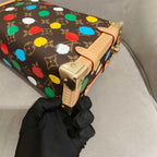 Louis Vuitton Lv X Yk Side Trunk Bag Monogram Canvas Polka Dot Silver Hardware