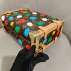 Louis Vuitton Lv X Yk Side Trunk Bag Monogram Canvas Polka Dot Silver Hardware