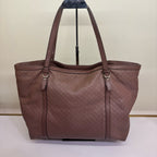 Gucci Microguccissima Tote Bag Brown Leather Gold Hardware