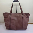 Gucci Microguccissima Tote Bag Brown Leather Gold Hardware