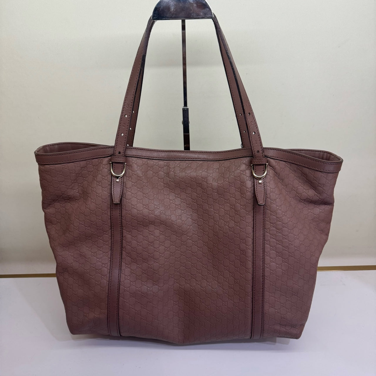 Gucci Microguccissima Tote Bag Brown Leather Gold Hardware