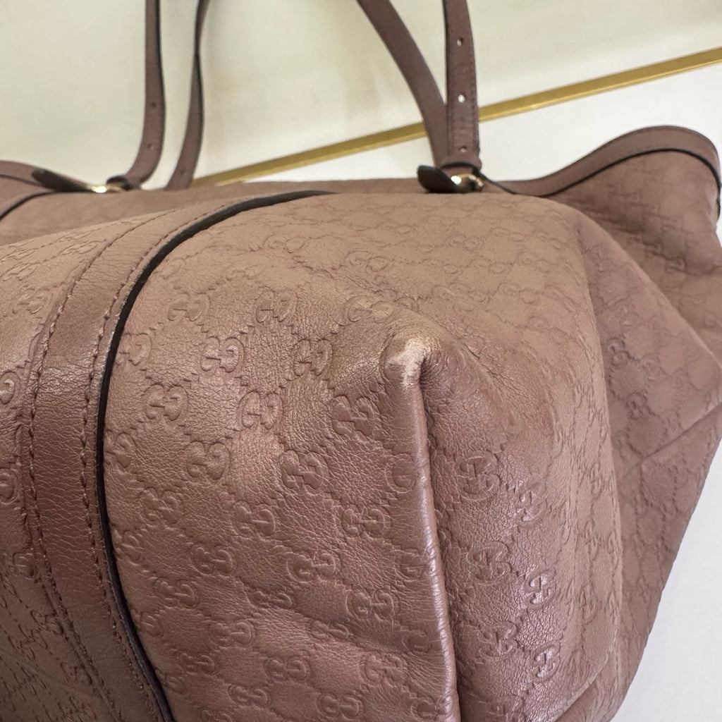 Gucci Microguccissima Tote Bag Brown Leather Gold Hardware