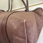 Gucci Microguccissima Tote Bag Brown Leather Gold Hardware