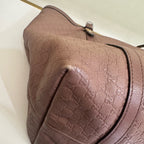 Gucci Microguccissima Tote Bag Brown Leather Gold Hardware