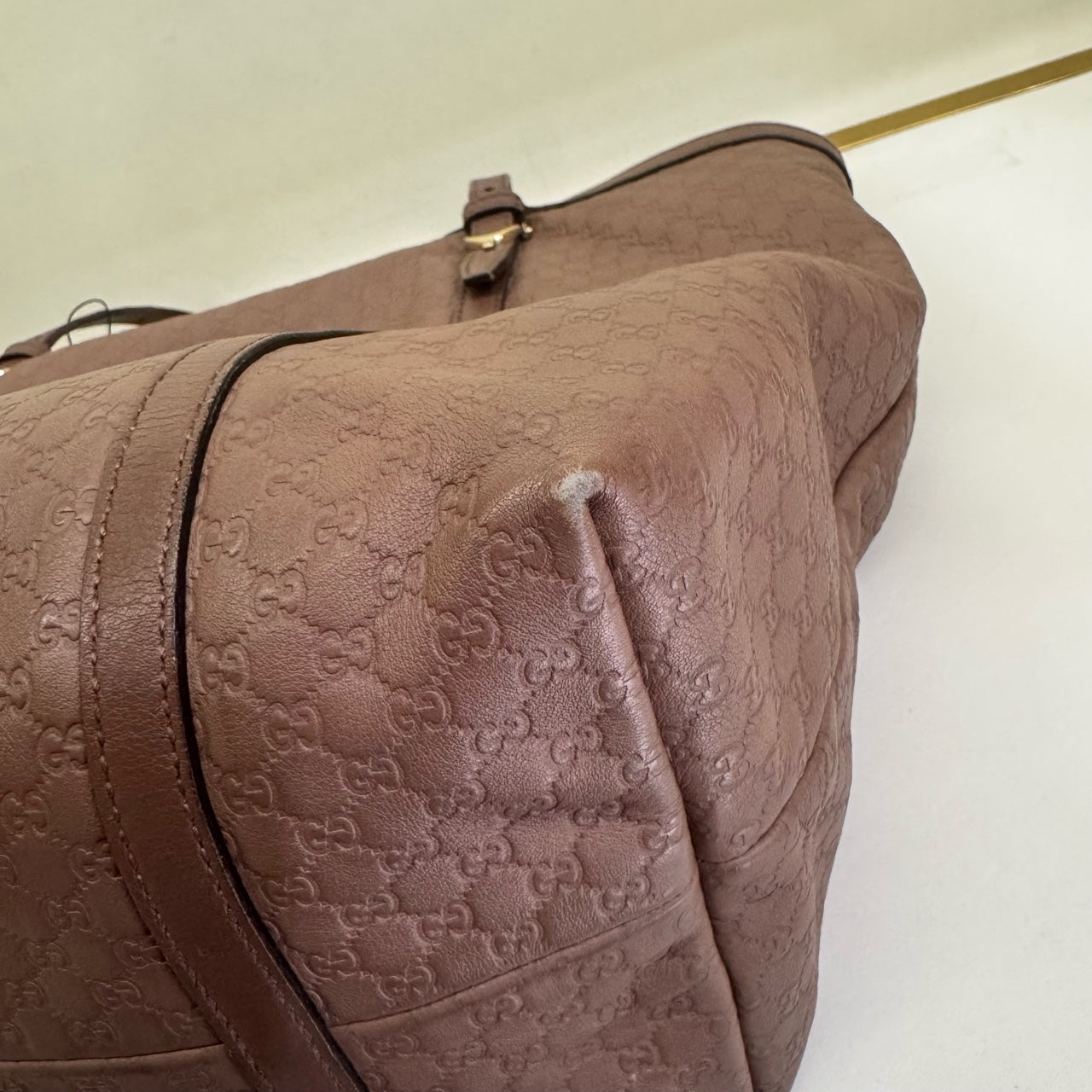 Gucci Microguccissima Tote Bag Brown Leather Gold Hardware