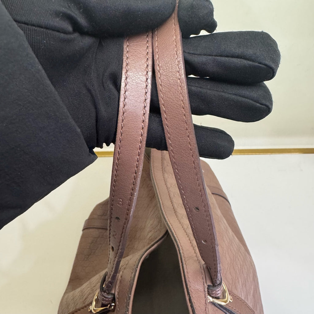Gucci Microguccissima Tote Bag Brown Leather Gold Hardware