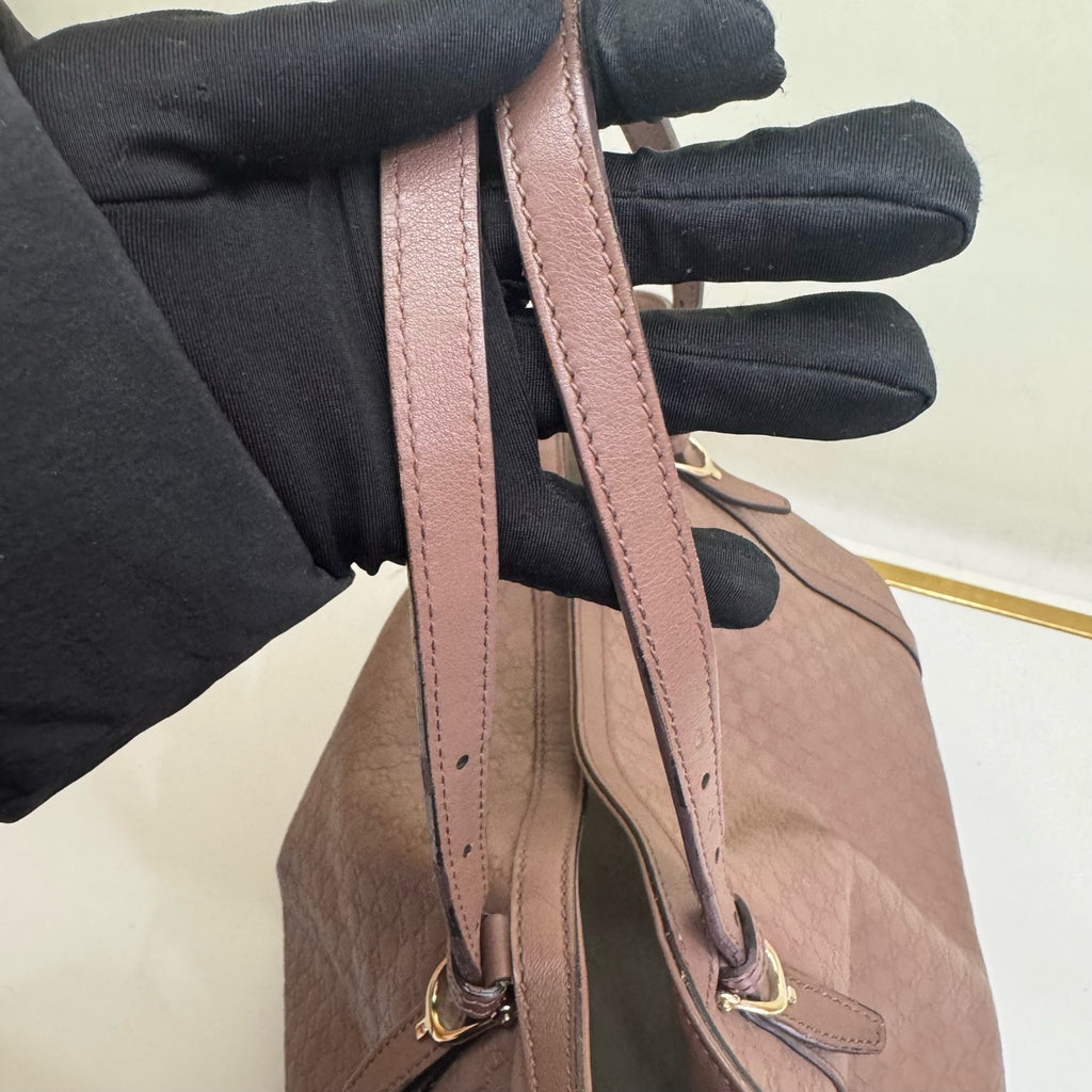 Gucci Microguccissima Tote Bag Brown Leather Gold Hardware