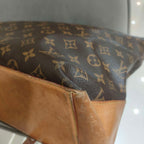 Louis Vuitton Damier Ebene Cabas Piano Tote Bag Brown Gold Hardware