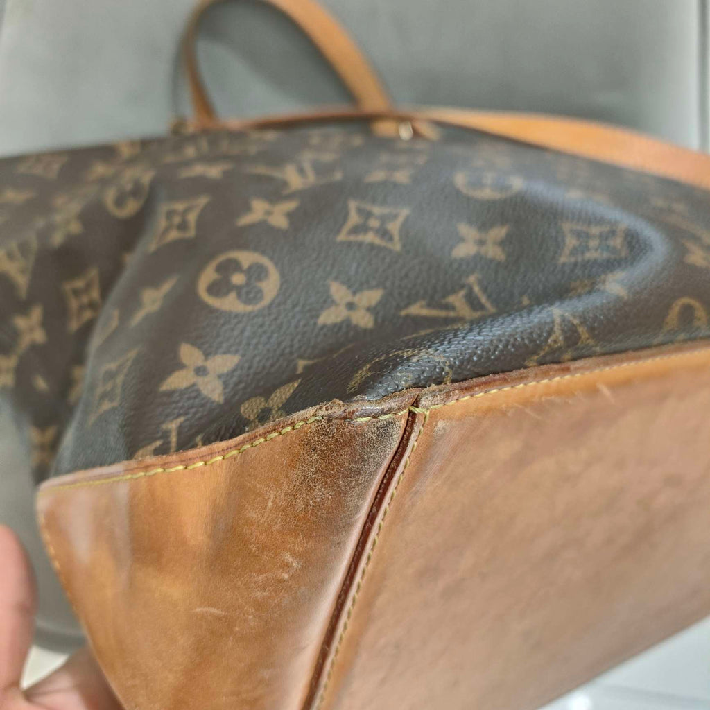 Louis Vuitton Damier Ebene Cabas Piano Tote Bag Brown Gold Hardware