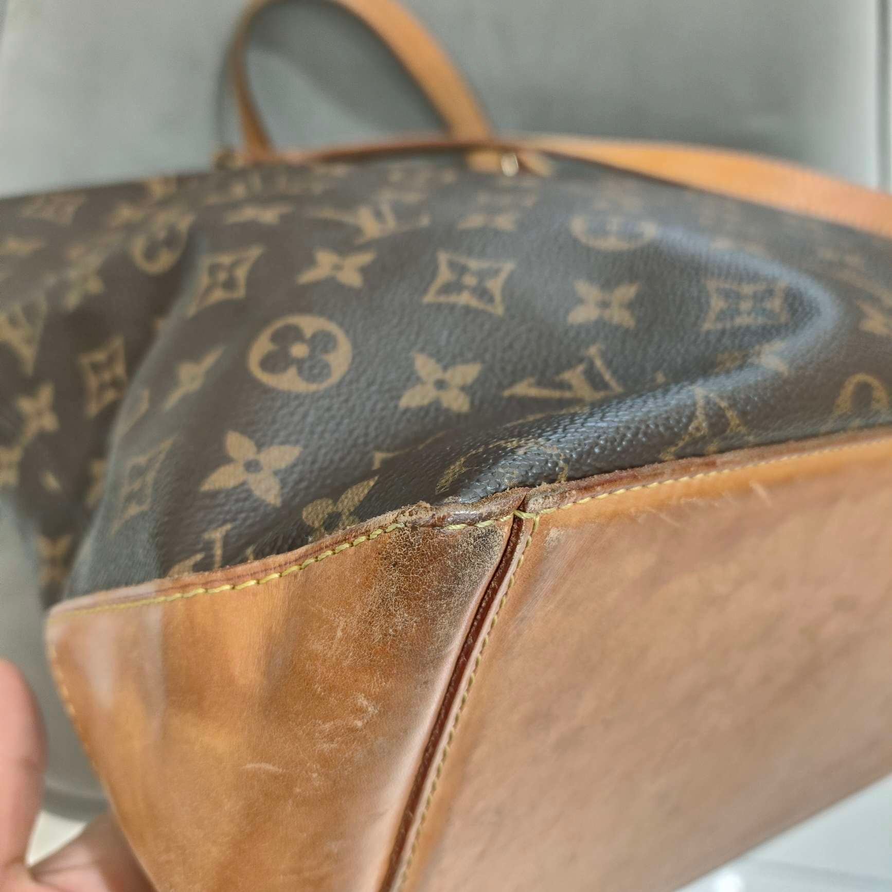 Louis Vuitton Damier Ebene Cabas Piano Tote Bag Brown Gold Hardware