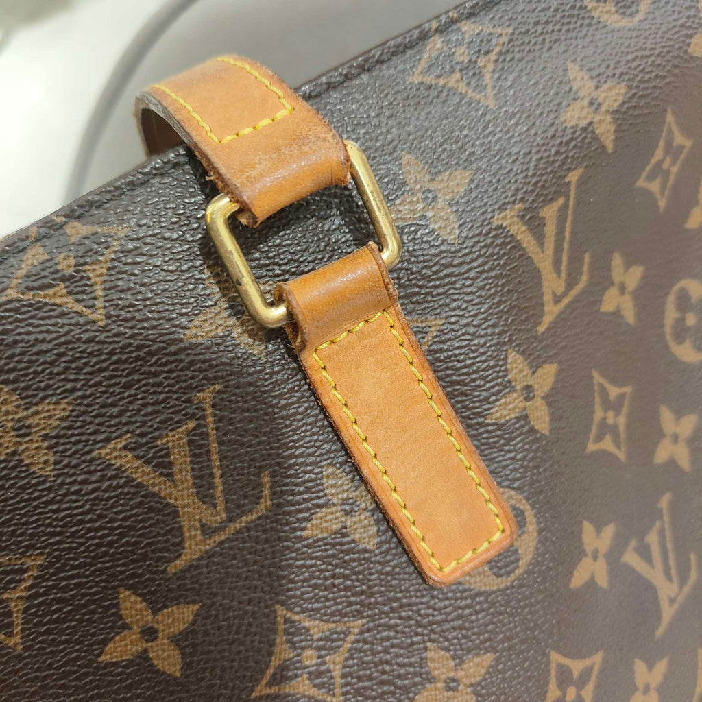 Louis Vuitton Damier Ebene Cabas Piano Tote Bag Brown Gold Hardware