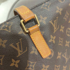 Louis Vuitton Damier Ebene Cabas Piano Tote Bag Brown Gold Hardware