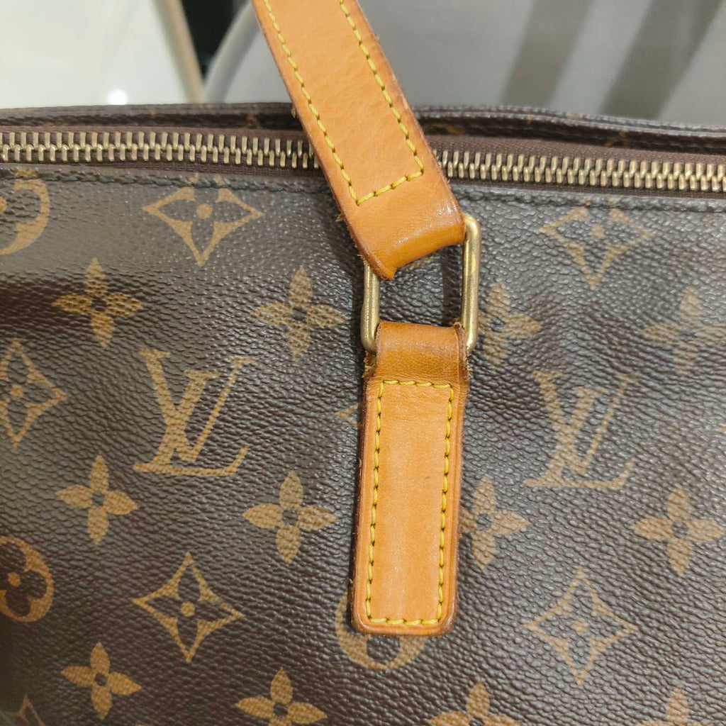 Louis Vuitton Damier Ebene Cabas Piano Tote Bag Brown Gold Hardware