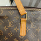 Louis Vuitton Damier Ebene Cabas Piano Tote Bag Brown Gold Hardware