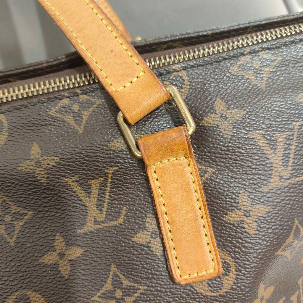 Louis Vuitton Damier Ebene Cabas Piano Tote Bag Brown Gold Hardware