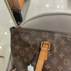 Louis Vuitton Damier Ebene Cabas Piano Tote Bag Brown Gold Hardware