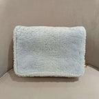 Miu Miu Plush Large Logo Chain Bag Blue Silver Hardware