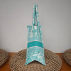 Dior Book Tote Medium Animal Collection Tiger Mint Green Silver Hardware