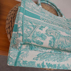 Dior Book Tote Medium Animal Collection Tiger Mint Green Silver Hardware