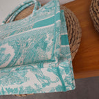 Dior Book Tote Medium Animal Collection Tiger Mint Green Silver Hardware