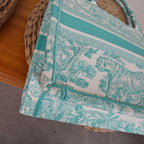 Dior Book Tote Medium Animal Collection Tiger Mint Green Silver Hardware