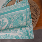 Dior Book Tote Medium Animal Collection Tiger Mint Green Silver Hardware