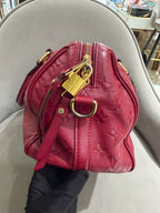 Louis Vuitton Monogram Empreinte Speedy 25 Boston Bag Red Gold Hardware