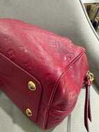 Louis Vuitton Monogram Empreinte Speedy 25 Boston Bag Red Gold Hardware