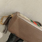 Gucci Ophidia Shoulder Bag GG Supreme Canvas Brown Leather Gold Hardware