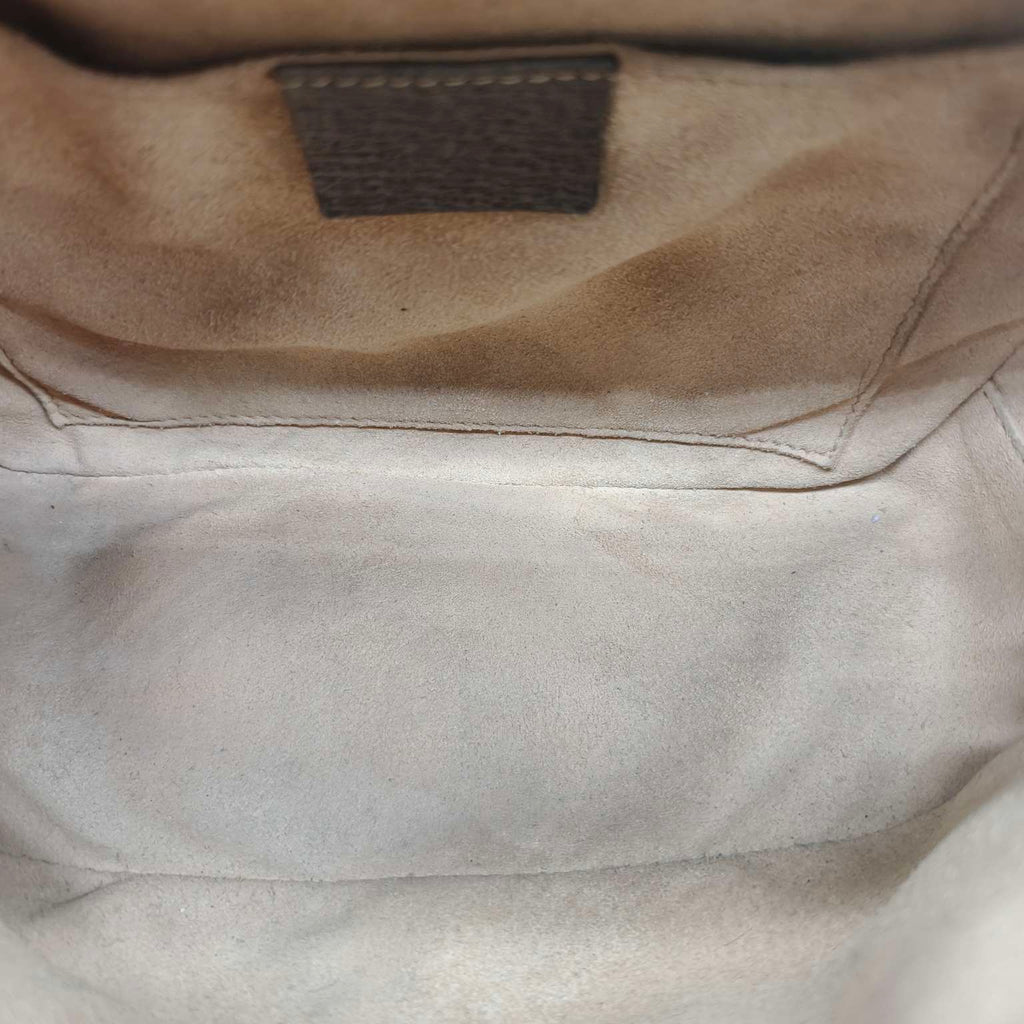 Gucci Ophidia Shoulder Bag GG Supreme Canvas Brown Leather Gold Hardware