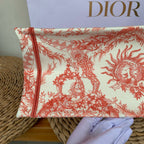 Dior Book Tote Medium Jouy Soleil Canvas Coral Orange Silver Hardware