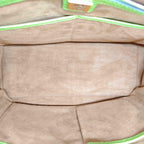 MCM Croc-Embossed Handbag Lime Green Gold Hardware