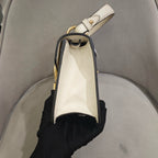 Gucci Sylvie Handbag Cream Leather Gold Hardware