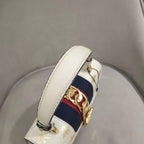 Gucci Sylvie Handbag Cream Leather Gold Hardware