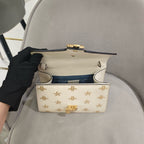 Gucci Sylvie Handbag Cream Leather Gold Hardware