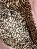 MCM Visetos Tote Bag Soft Pink Black Gold Hardware