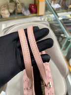MCM Visetos Tote Bag Soft Pink Black Gold Hardware