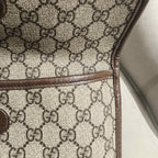 Gucci GG Supreme Belt Bag Beige/Ebony Brown Leather Gold Hardware