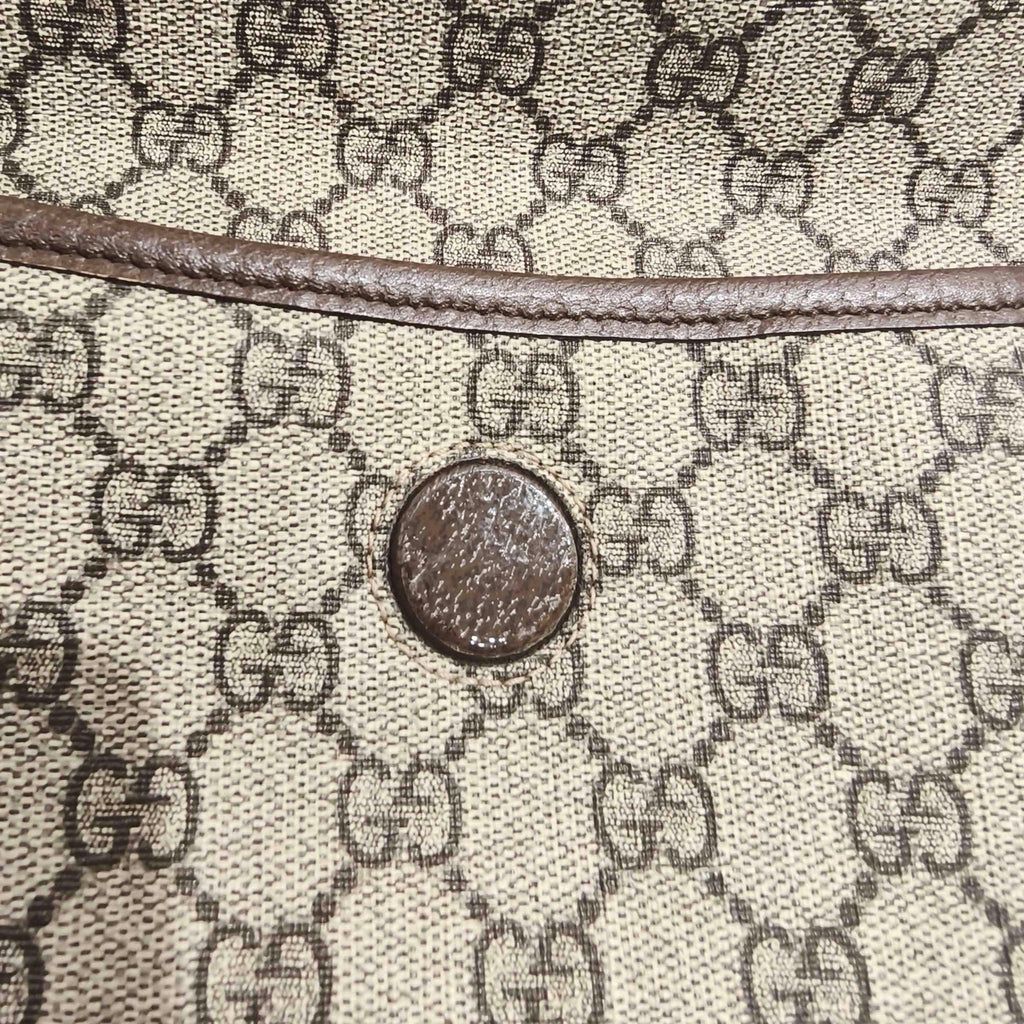 Gucci GG Supreme Belt Bag Beige/Ebony Brown Leather Gold Hardware