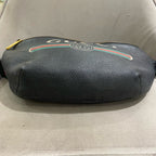 Gucci Print Belt Bag Black Pebbled Leather Gold Hardware