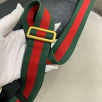 Gucci Print Belt Bag Black Pebbled Leather Gold Hardware