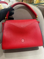 Louis Vuitton Vavin Top-Handle Bag Red Grained Leather Gold Hardware