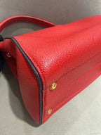 Louis Vuitton Vavin Top-Handle Bag Red Grained Leather Gold Hardware