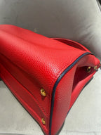 Louis Vuitton Vavin Top-Handle Bag Red Grained Leather Gold Hardware