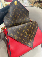 Louis Vuitton Vavin Top-Handle Bag Red Grained Leather Gold Hardware
