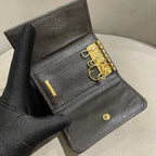 Fendi Zucca Compact Wallet Tobacco Brown Monogram Canvas Gold Hardware