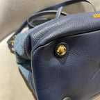 Miu Miu Denim and Leather Bucket Bag Blue/Navy Gold Hardware