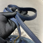 Miu Miu Denim and Leather Bucket Bag Blue/Navy Gold Hardware