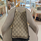 Gucci Padlock Tote Bag GG Supreme Canvas White Leather Gold Hardware